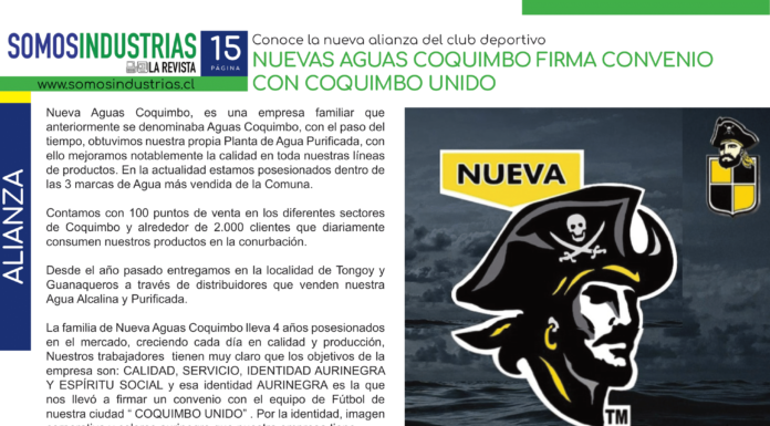 NUEVAS AGUAS COQUIMBO FIRMA CONVENIO CON COQUIMBO UNIDO